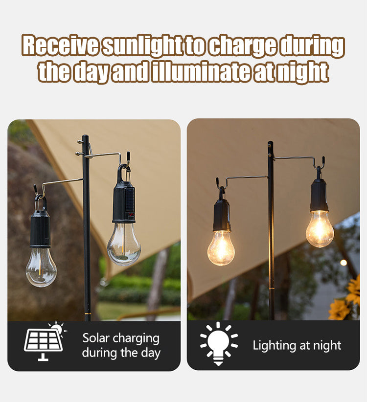 2 sztuki zniżki☀️⚡Nowa, ładowalna lampa kempingowa zasilana energią słoneczną, wielofunkcyjne, przenośne oświetlenie nastrojowe.